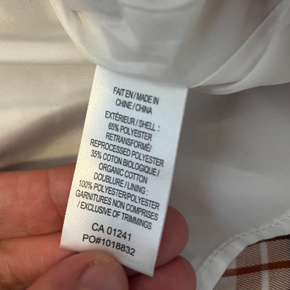 Check brown and white smocked puff sleeve square neck peasant dress NWT - Picture 14 of 14